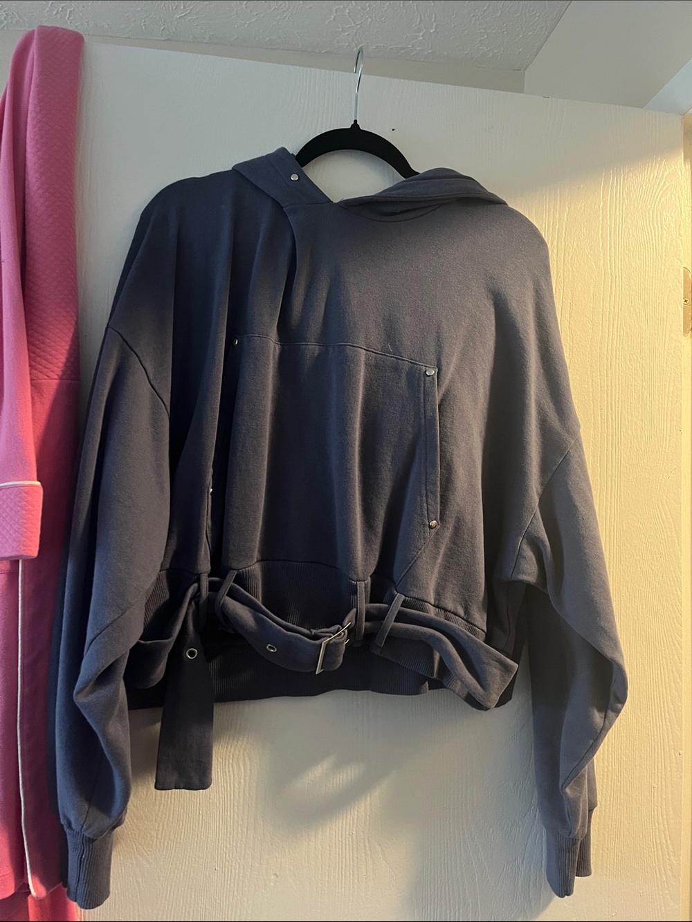 Blue belted hoodie